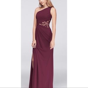 David’s Bridal Bridesmaid Dress One-Shoulder